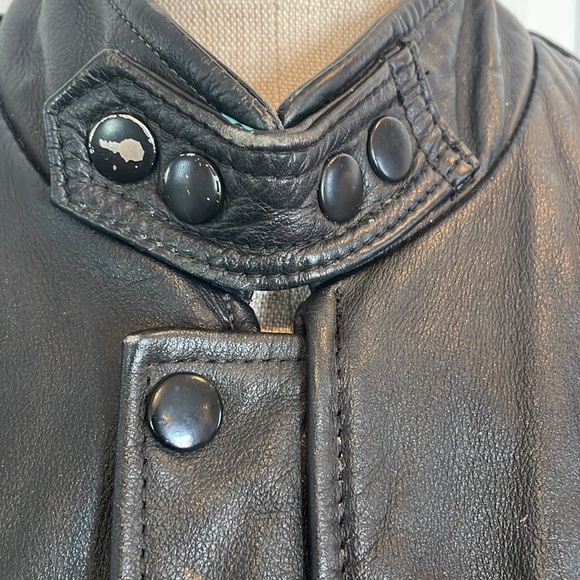 Vintage aviator leather jacket bomber motorcycle brown women’s size 36 - Picture 7 of 16